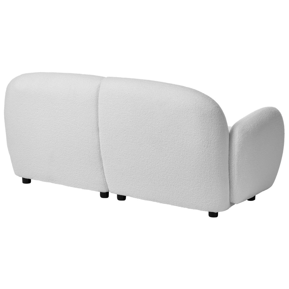 3-SITZER-SOFA Bouclé Weiß Jule - Schwarz/Weiß, Textil (183/77/82cm) - Beliani