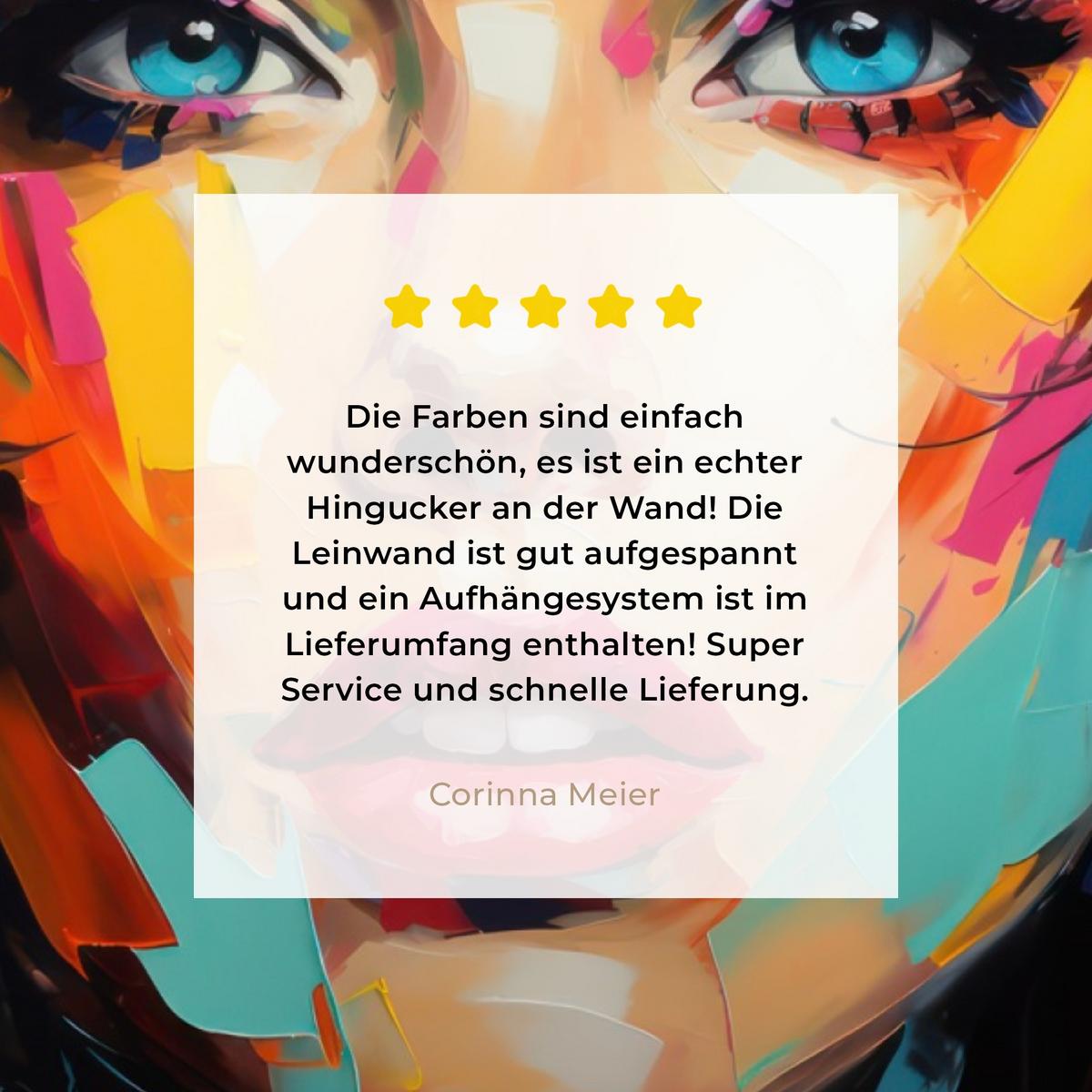 LEINWANDBILD Frau - Porträt - Farbenfroh - Kunst Room Decor 30x40 cm - Multicolor, Textil (30/40cm) - MuchoWow