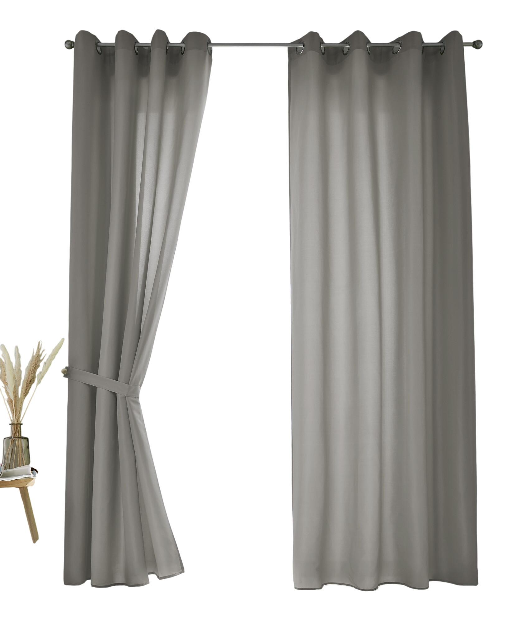 VORHANG 2ER SET BERLIN HxB 245x140cm Hellgrau - Hellgrau, Textil (140/245/245cm) - Gardinenbox