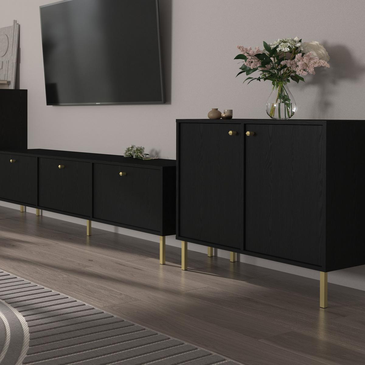 KOMMODE TORINO 84/74/41 cm mit 2 Türen Graphitfarben - Graphitfarben, Holzwerkstoff (84/74/41cm) - MASSENO