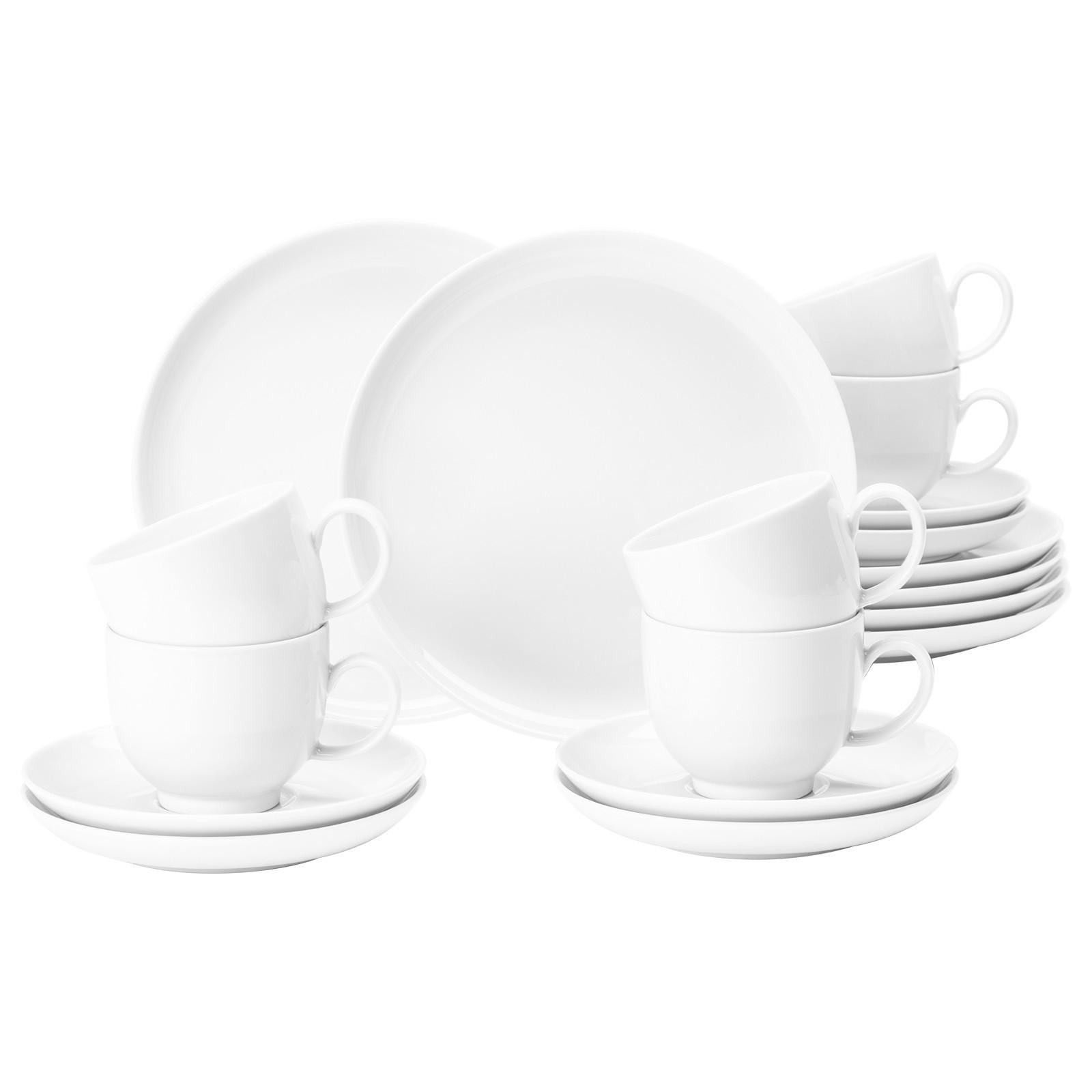 KAFFEESERVICE Lido Weiß weiß 18-tlg. - Weiß, Keramik (24/18.1/43cm) - Seltmann Weiden