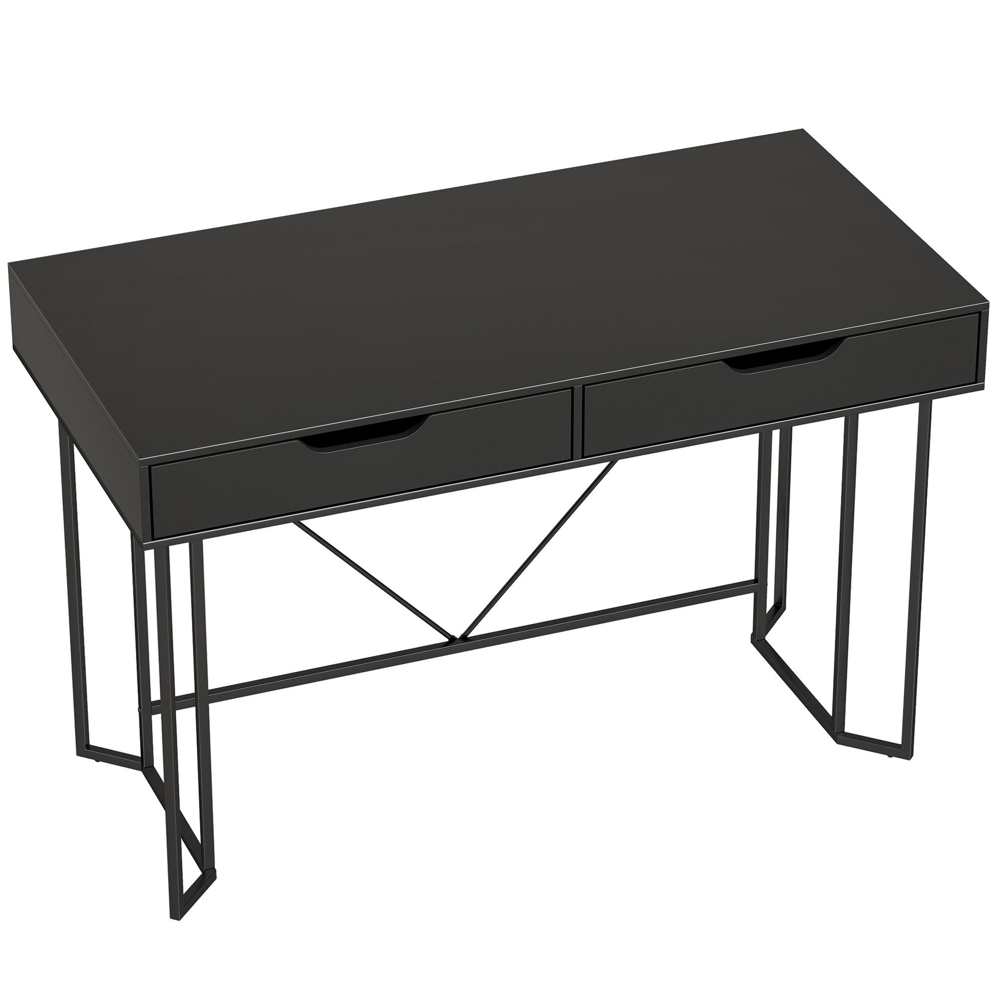 SCHREIBTISCH Spanplatte-Metall Schwarz - Schwarz, Holzwerkstoff/Metall (120/60/77cm) - HOMCOM