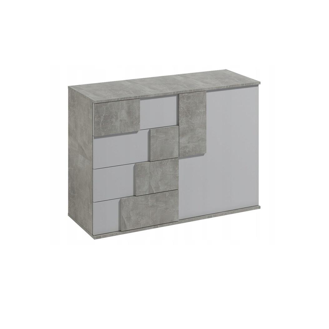 KOMMODE ESTRADA 121/85/45 cm mit 4 Schubladen 1 Türen Taupe - Taupe/Weiß, Holzwerkstoff (121/85/45cm) - MASSENO