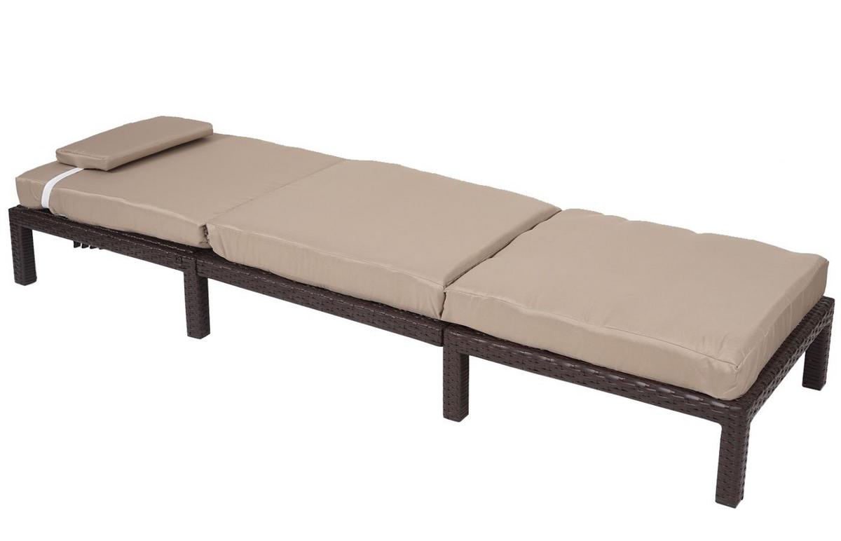SONNENLIEGE Braun, Cremeweiß - Braun/Weiß, Kunststoff (60/71/198cm) - MCW