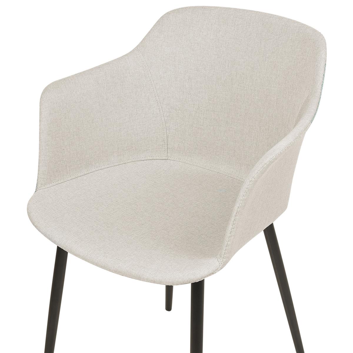 ESSZIMMERSTUHL 2er-Set hellbeige/schwarz Elim - Beige/Schwarz, Textil (59/82/45cm) - Beliani