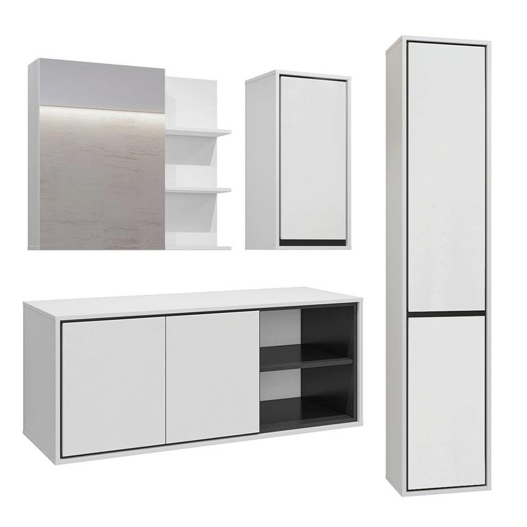 WASCHTISCHUNTERSCHRANK 120cm Sophéa 2er-Set Weiß - Weiß, Holzwerkstoff (120/50.8/48cm) - Petits-meubles