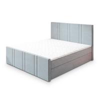 BOXBETT COMOZA 180x200 cm mit Matratze und Topper - Hellgrau - Hellgrau, Holz (180/200cm) - MASSENO