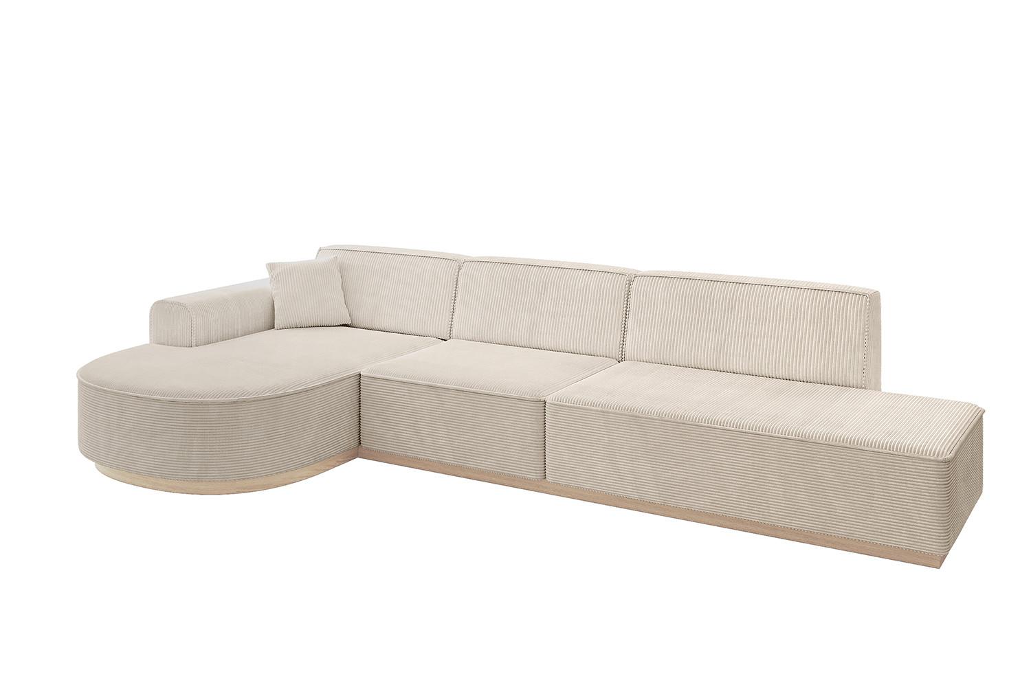 ECKSOFA Ottomane Links ARRIO-L2 - 328x171x83 cm Beige - Beige, Holzwerkstoff/Textil (328/171cm) - ALTDECOR