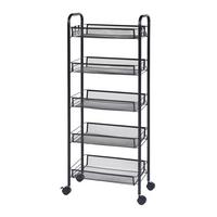 ROLLWAGEN Tromsø - Schwarz, Metall (44/103/26cm) - [en.casa]