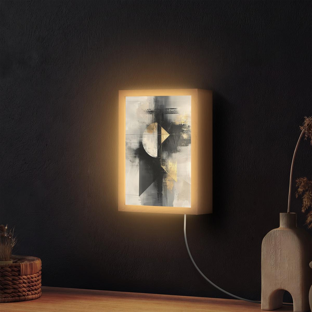 WANDLEUCHTE Abstrakt - Schwarz - Farbe - Modern 20x30 cm - Grau, Holzwerkstoff (20/30/8cm) - OnlyWow