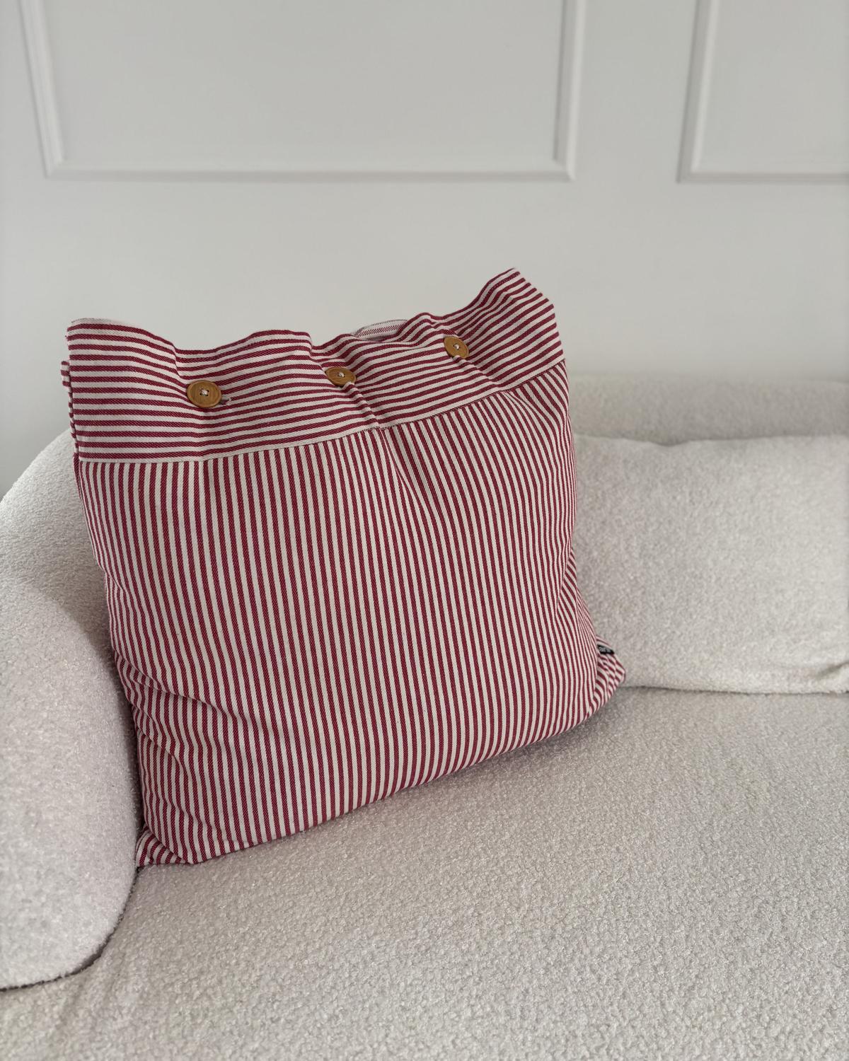 DEKOKISSEN Rot 45/45 cm Aalita - Rot/Weiß, Textil (45/45/12cm) - Beliani