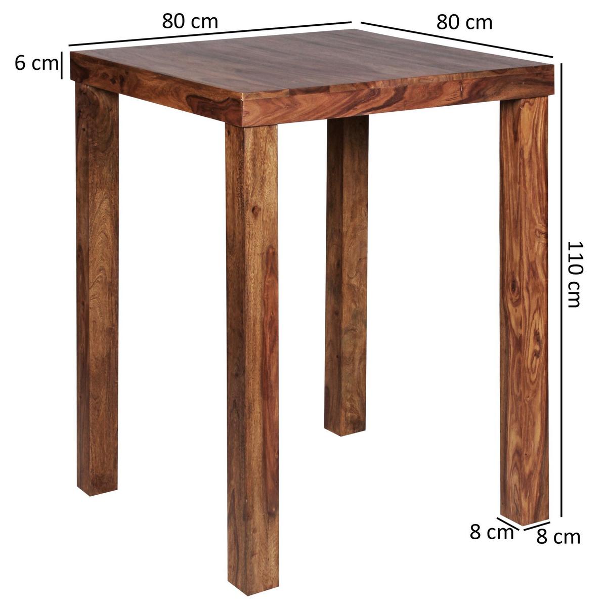 BARTISCH – Rustikal, Massivholz, stabile Konstruktion, individuelles Design - Braun, Holz (80/80/110cm) - KADIMA DESIGN