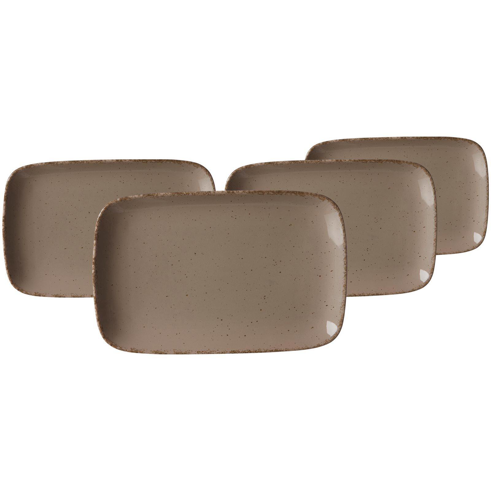 PLATTEN Casa Grau 24 x 15,5 cm 4er Set - Grau, Keramik (15.5/3/24cm) - Ritzenhoff Breker
