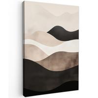 LEINWANDBILD Abstrakt - Landschaft - Wellen - Cremefarben Deko XXL 80x120 cm - Cappuccino, Textil (80/120cm) - MuchoWow