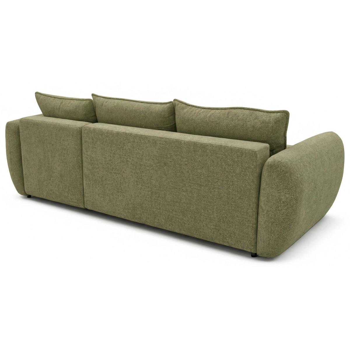 ECKSCHLAFSOFA Zordo OLIVGRÜNER CHENILLE RECHTS MIT ZWEI BETTKÄSTEN - Schwarz/Olivgrün, Kunststoff/Textil (170/256cm) - Selsey