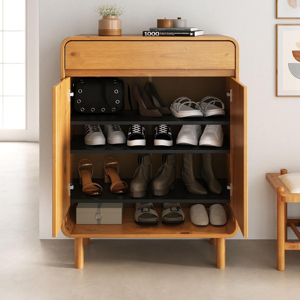 SCHUHSCHRANK JUAN Eiche - Eichefarben, Holz (79/104/37cm) - IDIMEX