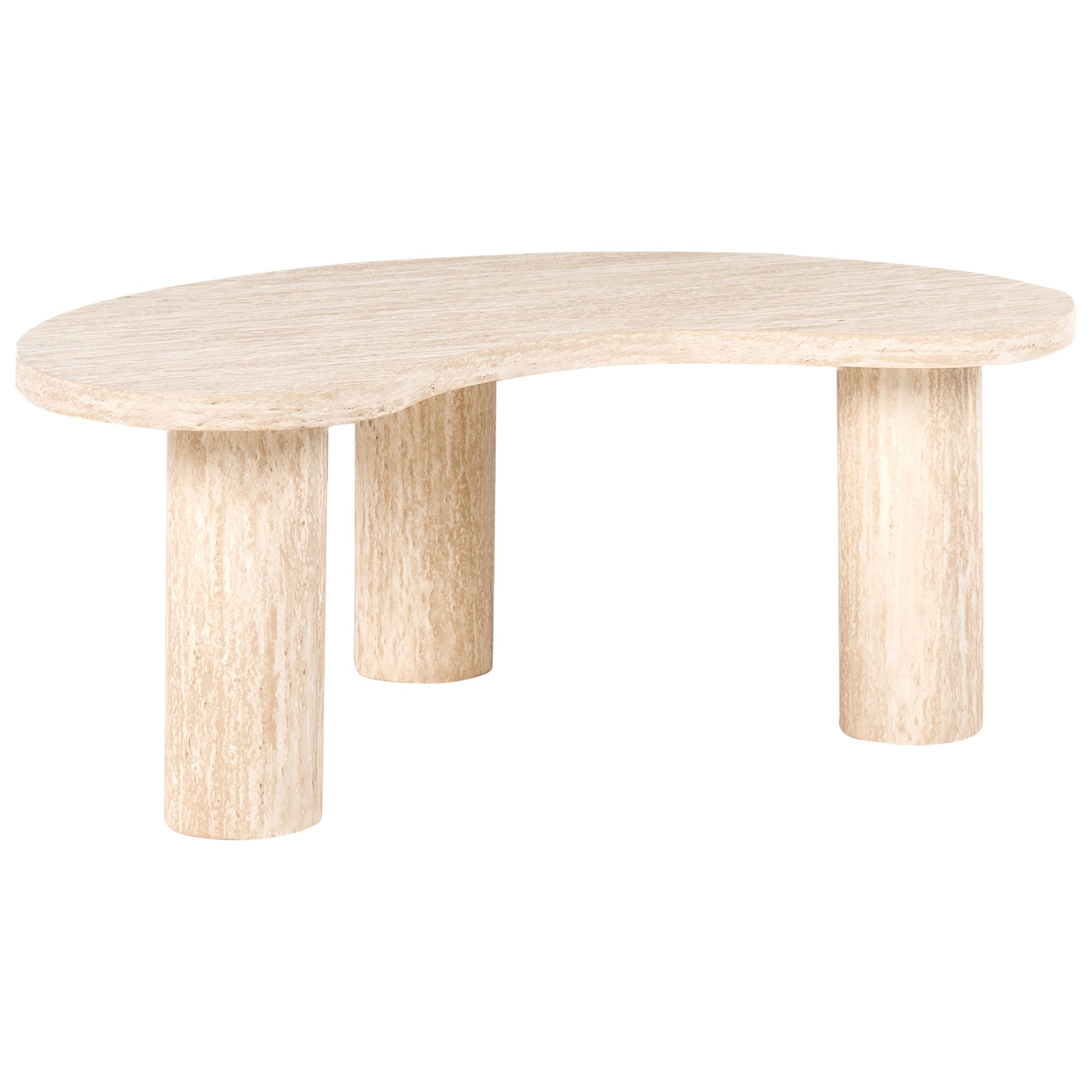 COUCHTISCH 52/90 cm Travertinoptik Travertinoptik Noma - Beige, Holzwerkstoff (52/90/35cm) - Beliani