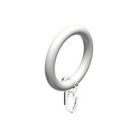 RUNDRINGE MIT FALTENHAKEN FÜR GARDINENSTANGEN 28 mm Ø, Weiß, Packung 10 Stück - Weiß, Kunststoff (28cm) - INTERDECO