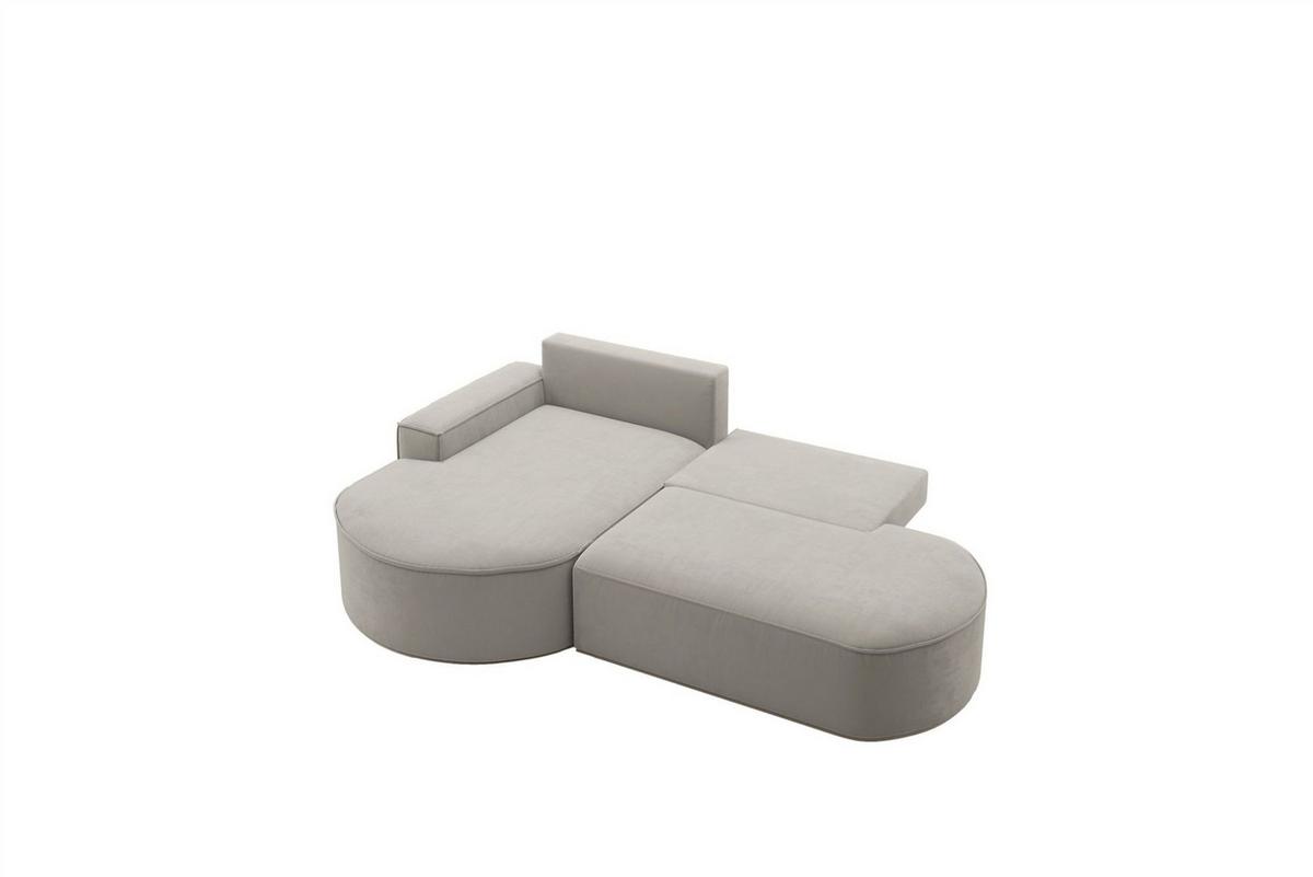 ECKSOFA Girona Mit Schlaffunktion - Hellgrau, Holzwerkstoff/Textil (278/179cm) - Fun Möbel