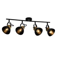 DECKENSTRAHLER Foreman 4-flammig 66/21/15 cm - Schwarz, Metall (66/21/15cm) - Nettlife