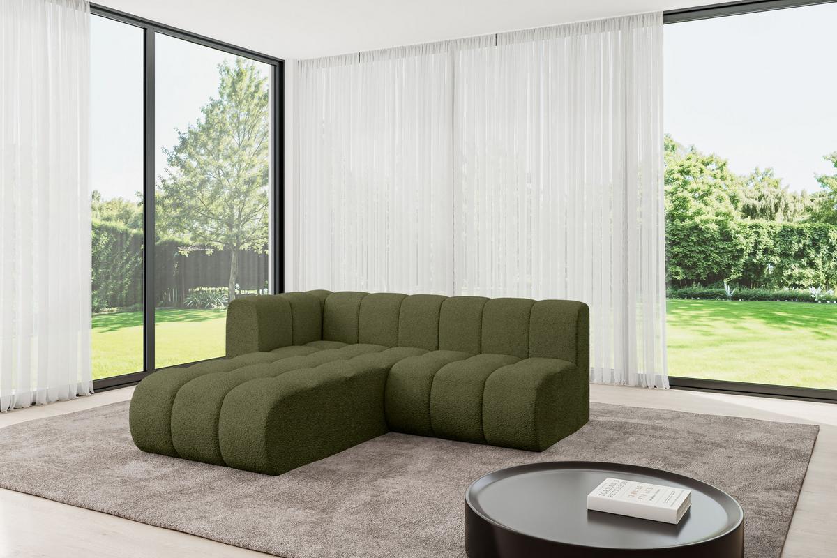 ECKSOFA modulares Sofa Darnel-L1 - 205x177x70 cm Grün - Grün, Holzwerkstoff/Textil (205/177cm) - ALTDECOR