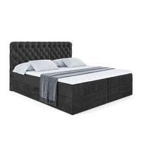 BOXBETT mit Matratze H3 und Lattenrost - BOXI8 - 140x200 cm Schwarz - Schwarz, Holzwerkstoff (140/200cm) - ALTDECOR