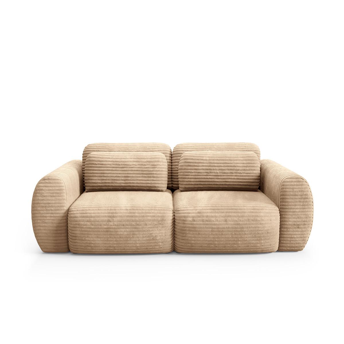 SOFA Camilla 3 Sitzplätze Beige - Beige, Holz (266/95/121cm) - Petits-meubles