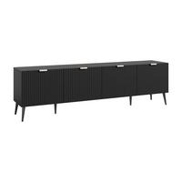 FERNSEHSCHRANK Nand - Schwarz, Holzwerkstoff/Metall (35/51/180cm) - [en.casa]