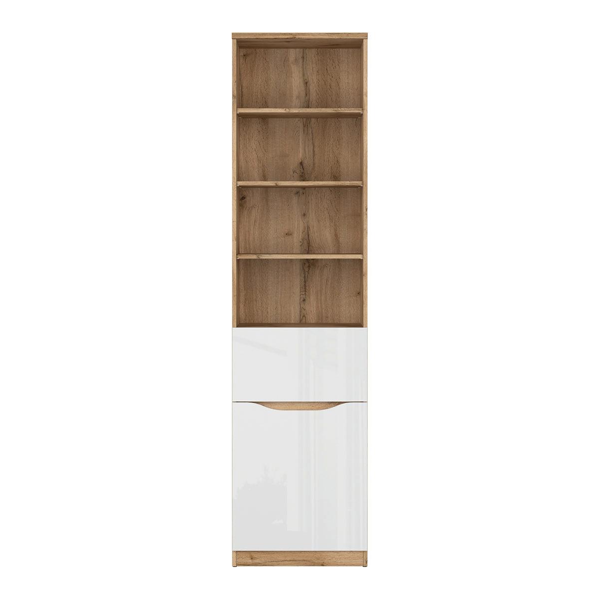 BÜCHERREGAL June Weiß und Holz - Weiß, Holzwerkstoff (50/198/40cm) - Petits-meubles