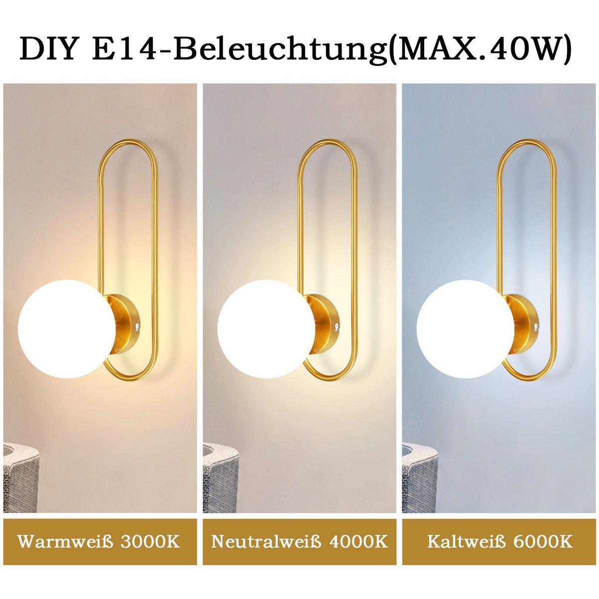 WANDLEUCHTE Marvelli - Goldfarben, Metall (34.5/18/16cm) - Nettlife