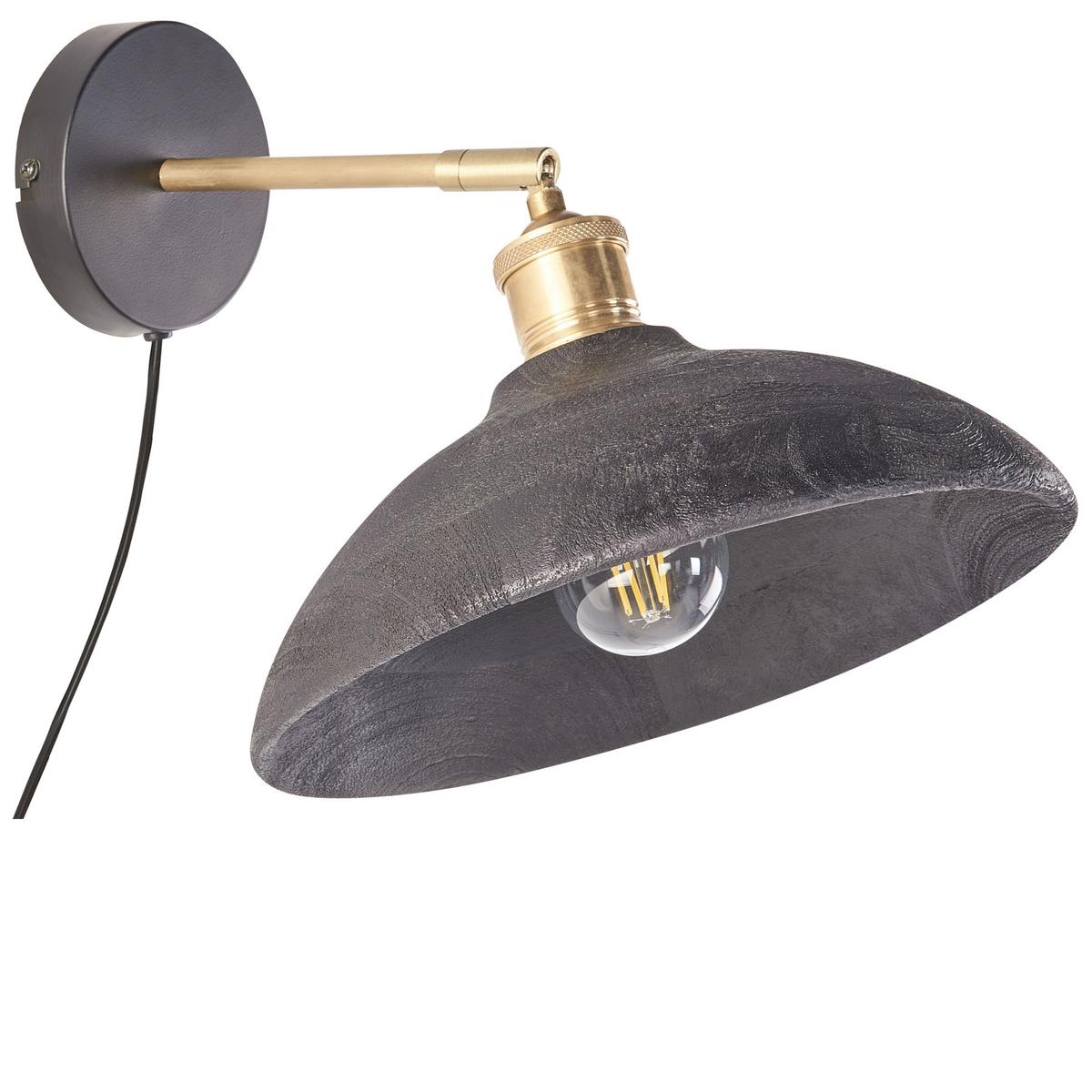 WANDLEUCHTE Yerala 33/29/27 cm - Schwarz, Holz (29/27/33cm) - Beliani