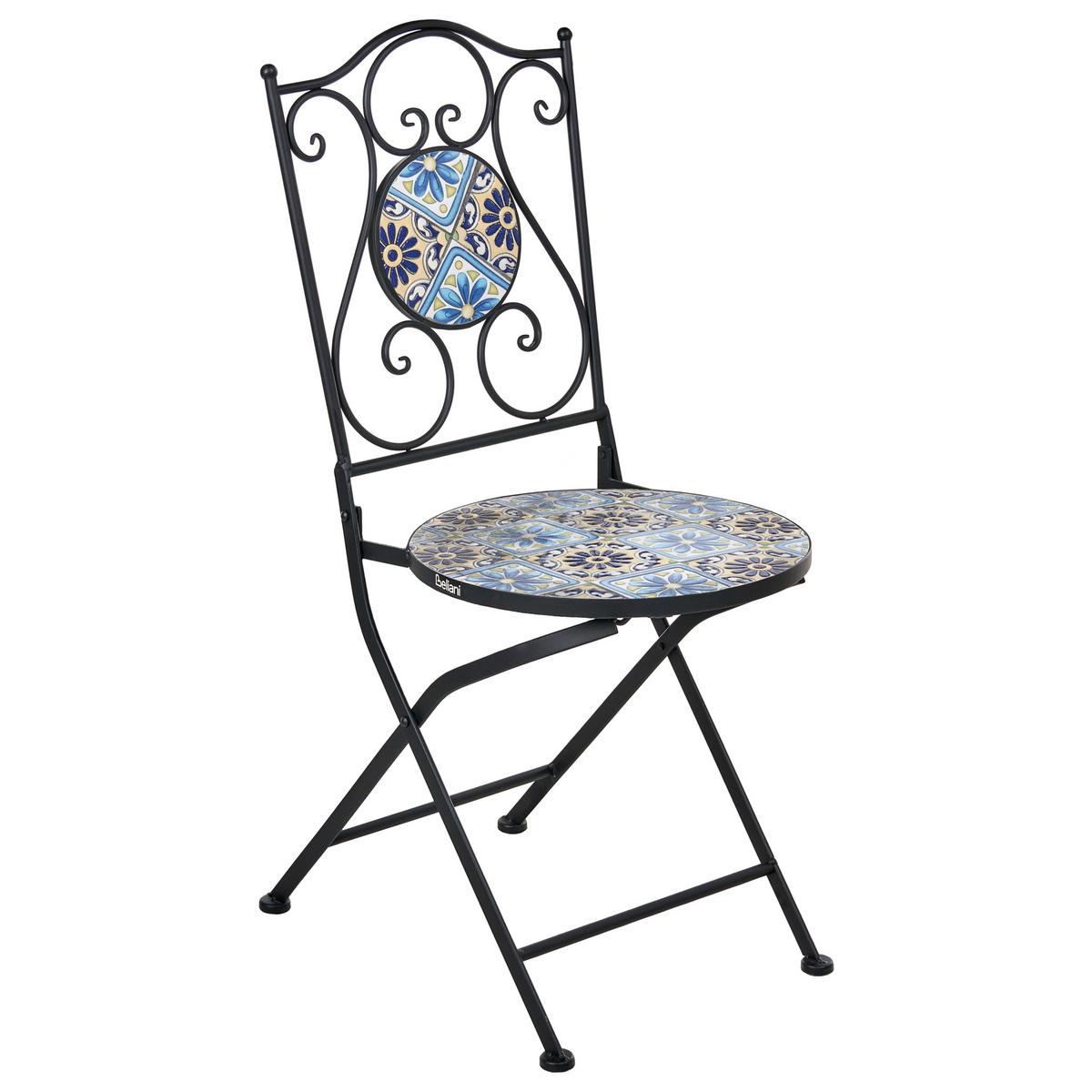 BISTRO-SET Schwarz Aggius - Blau/Schwarz, Metall - Beliani