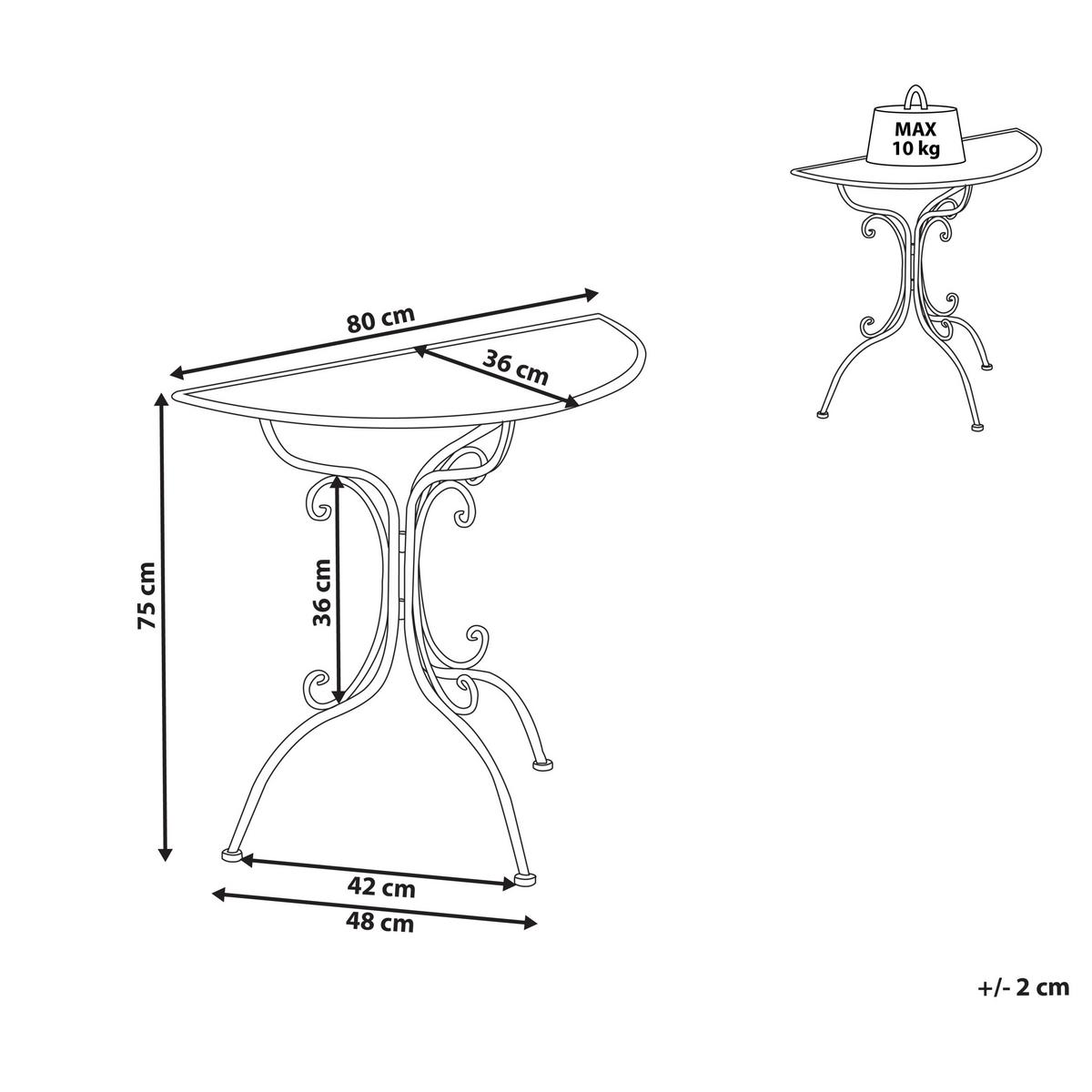BISTROTISCH 80/36 cm Metall Grau Nurra - Grau, Metall (80/36/75cm) - Beliani