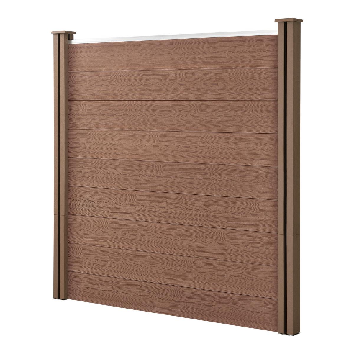 GARTENZAUN Schrägel - Braun, Kunststoff (973/183cm) - NEU.HOLZ