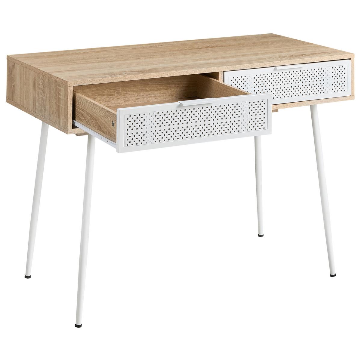 SCHREIBTISCH Hellbraun 110/ 52 cm Chula - Hellbraun, Holzwerkstoff (52/110/76cm) - Beliani