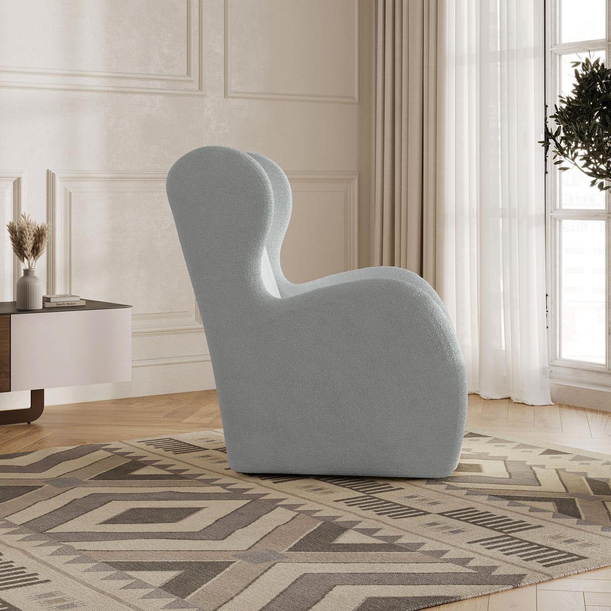 SESSEL MASTI Polstersessel Loungesessel ergonomisch, Hellgrau - Hellgrau, Holzwerkstoff/Kunststoff (74/100/86cm) - MASSENO