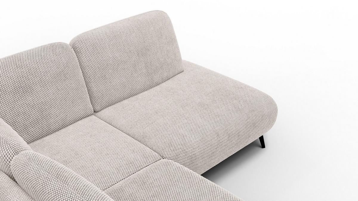 ECKSOFA FEBE 5-Sitzer rechts, beige - Beige/Schwarz, Holz/Textil (271/190cm) - Wozimo