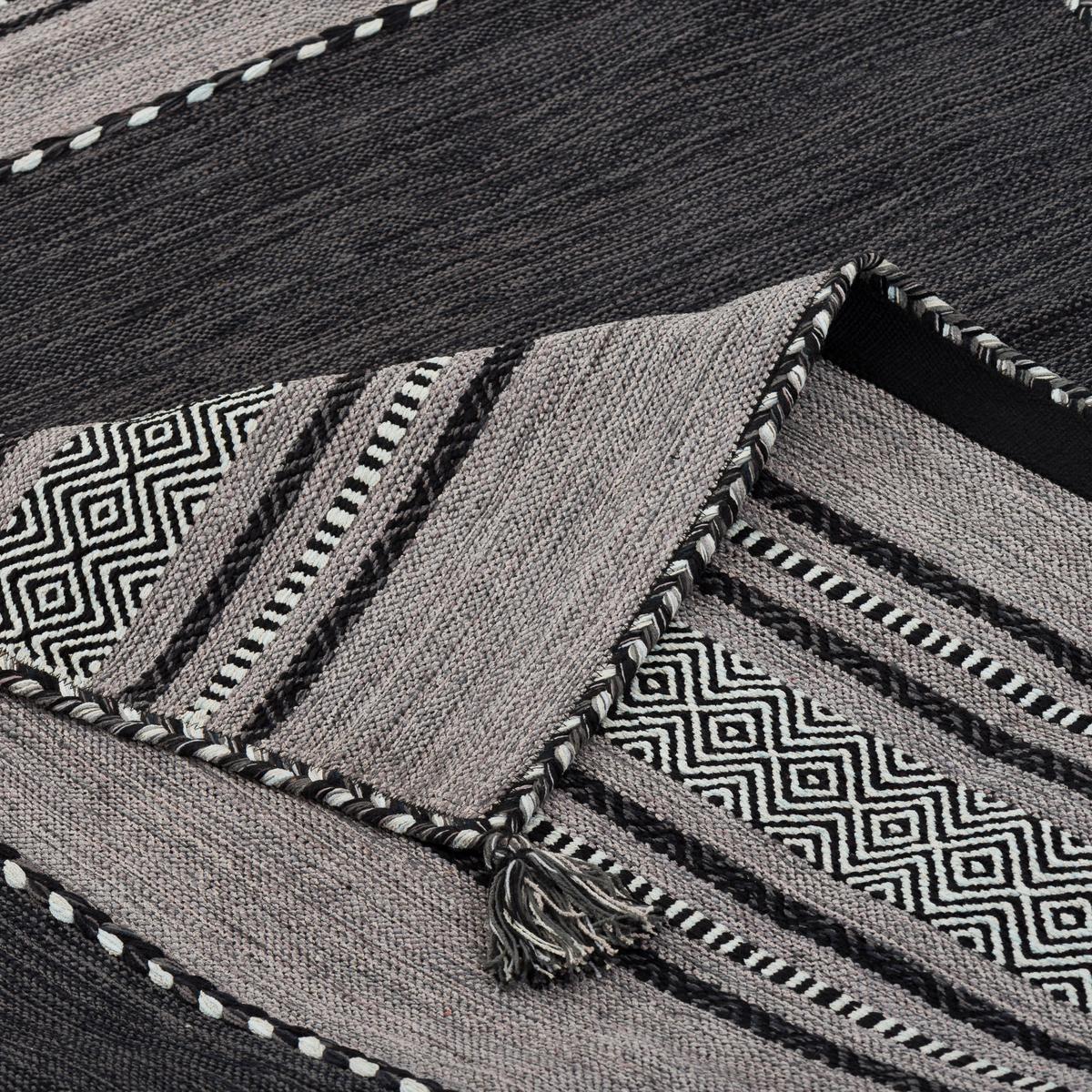 NATUR TEPPICH KELIM NAVARRO - Anthrazit, Textil (170/240cm) - Pergamon