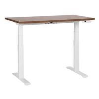 SCHREIBTISCH braunweiß 120/72 cm elektrisch höhenverstellbar Destin III - Dunkelbraun/Weiß, Holz (72/120/63cm) - Beliani
