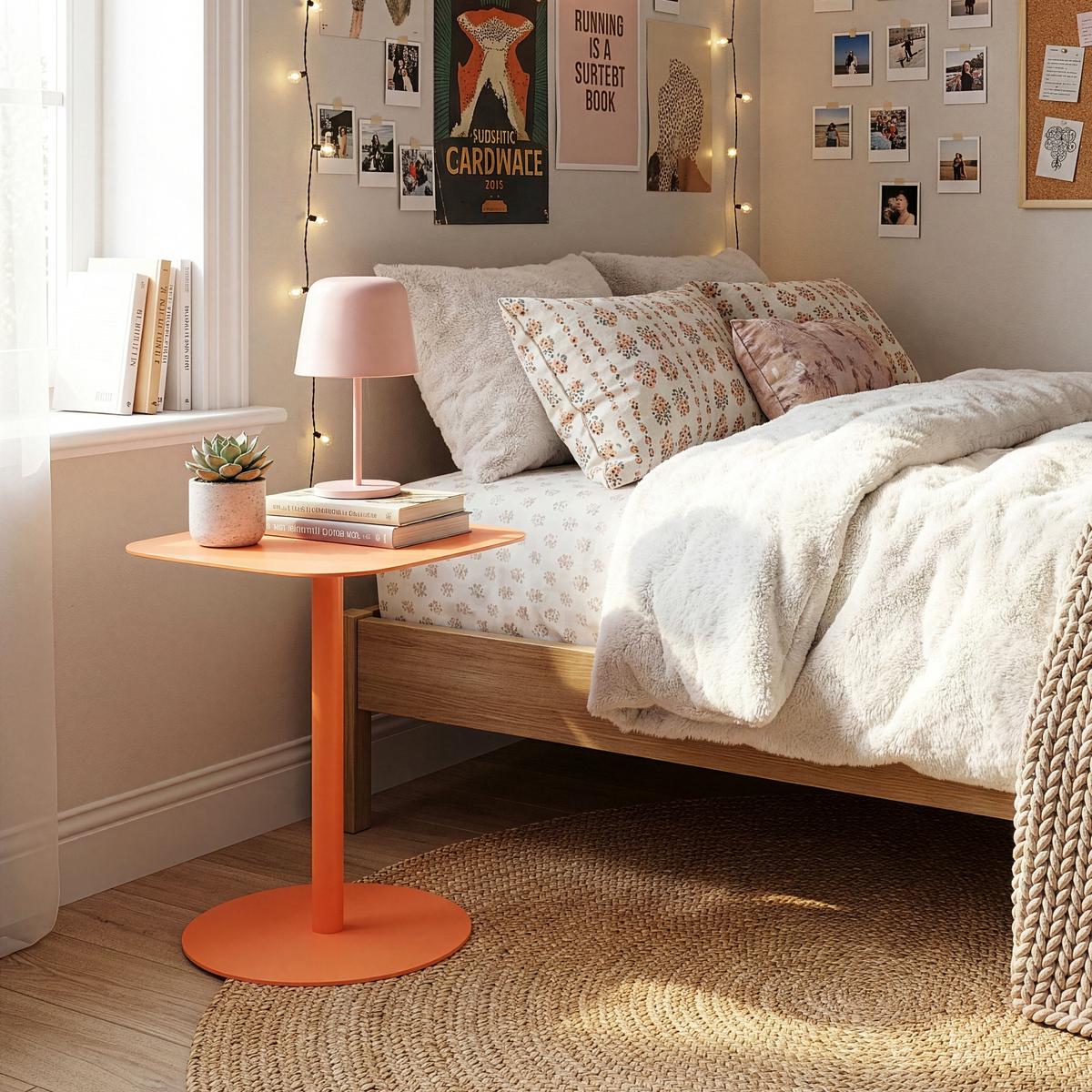 BEISTELLTISCH Nastätten - Orange, Metall (40/40/50cm) - [en.casa]