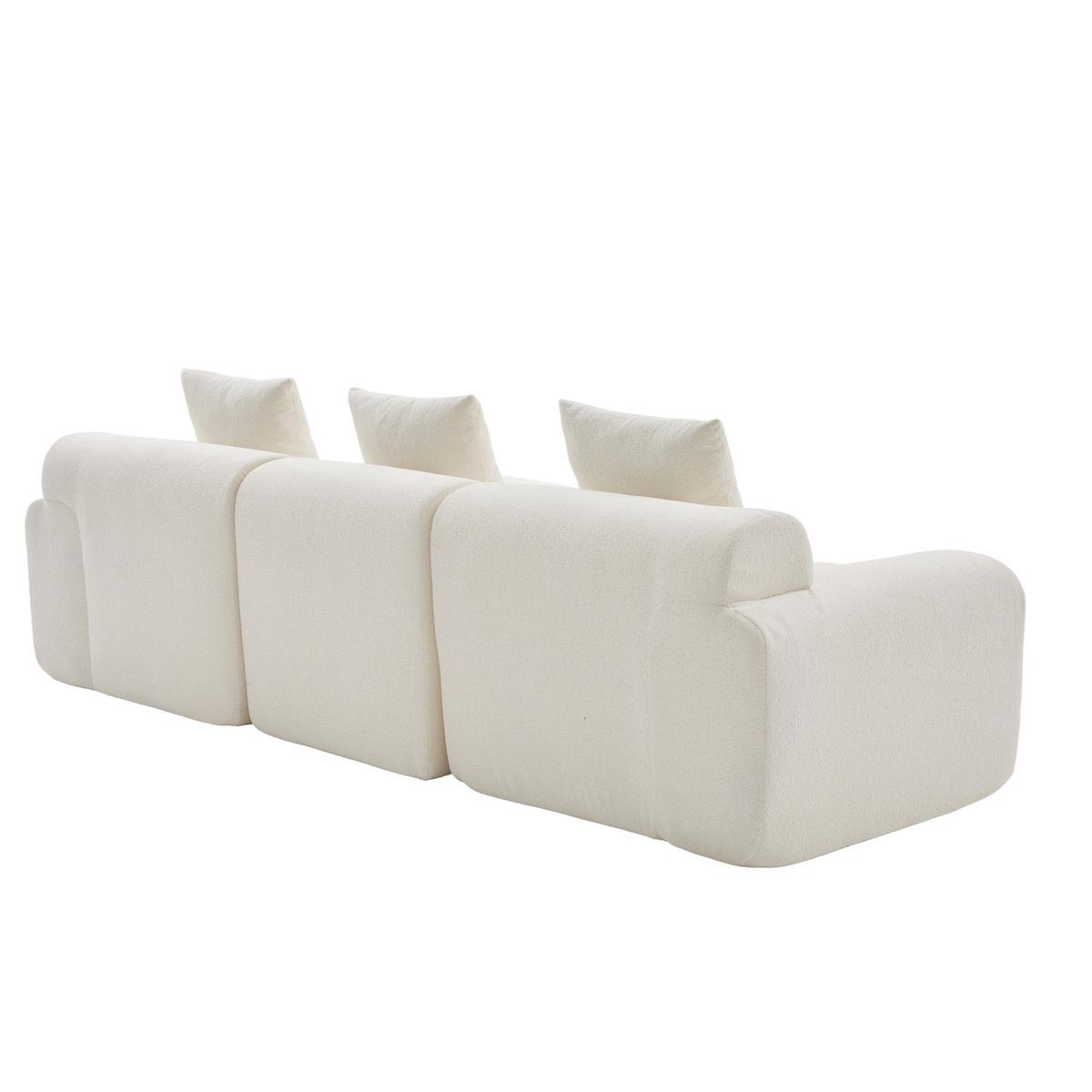 ECKSOFA Modulares Sofa Beige L-Form mit Hocker & Memory-Schaum - Beige, Textil (97/100cm) - Urban Meuble