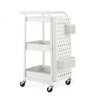 KUCHENWAGEN Rollwagen 4 Etagen Weiß - Weiß, Metall (52/75/33cm) - COSTWAY