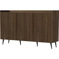 SIDEBOARD Arysa in Braun Walnuss Holzoptik 92/150/41 cm - Walnussfarben/Schwarz, Holzwerkstoff/Metall (150/92/41cm) - WFL GROUP