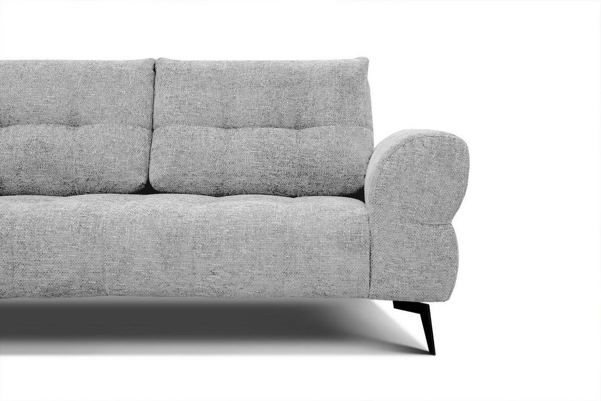 ECKSOFA SALVINI 5-Sitzer, hellgrau - Hellgrau/Schwarz, Holzwerkstoff/Textil (158/292cm) - Wozimo