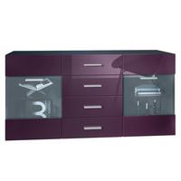 SIDEBOARD Carlos Brombeer Hochglanz - Brombeere, Holzwerkstoff (139/72/35cm) - Vladon