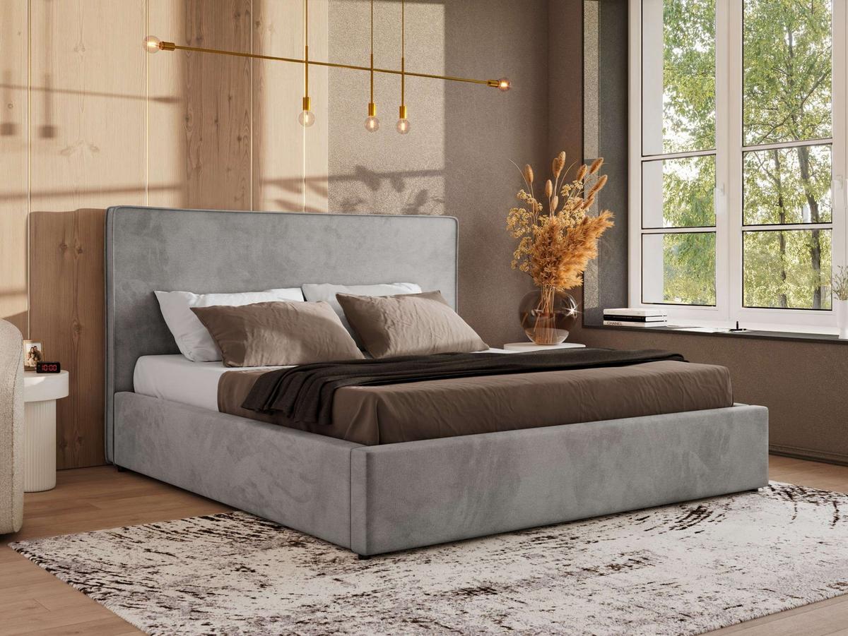 POLSTERBETT CORIVO CLASSIC 140/200 - Hellgrau Velvet - Multipocket-Matratze - Hellgrau, Textil (140/200cm) - MKS
