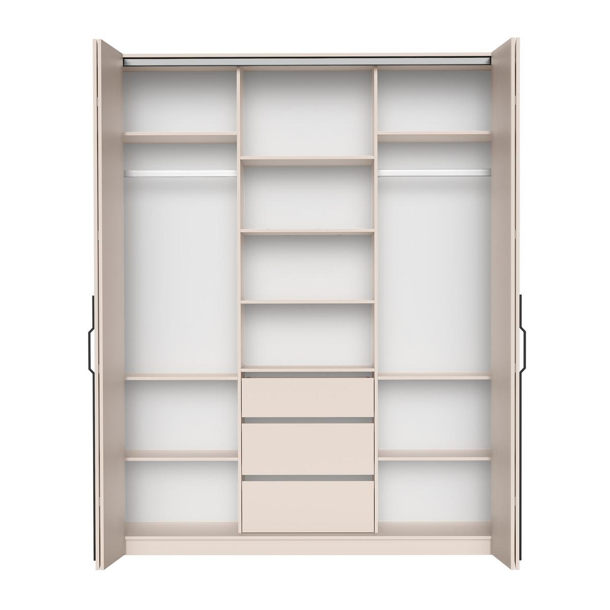 FALTTÜRENSCHRANK Omodeo 200 cm breit in Kaschmir – mit WingLine-Falttüren - Beige, Holzwerkstoff (200/240/58cm) - AX Living