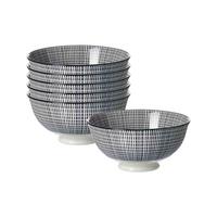 SERVIERSCHALEN Takeo Stripes schwarz-weiß ø 12 cm 6er Set - Schwarz/Weiß, Keramik (12/6/12cm) - Ritzenhoff Breker