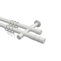 GARDINENSTANGE Prestige Elanto 520 cm (geteilt in 4 x 130 cm), 2-läufig, 20 mm Ø Weiß - Weiß, Metall (520cm) - INTERDECO