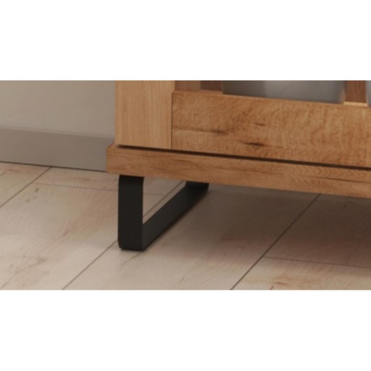 KOMMODE Caya mit drei Türen, vier Schubladen und Metallbeinen, 180 cm - Schwarz/Eiche Artisan, Holzwerkstoff/Metall (183/85/41cm) - Beautysofa